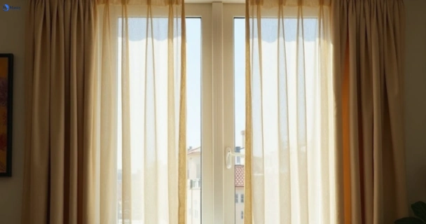 Dusty and dull curtains in elderslie-nsw before steam cleaning